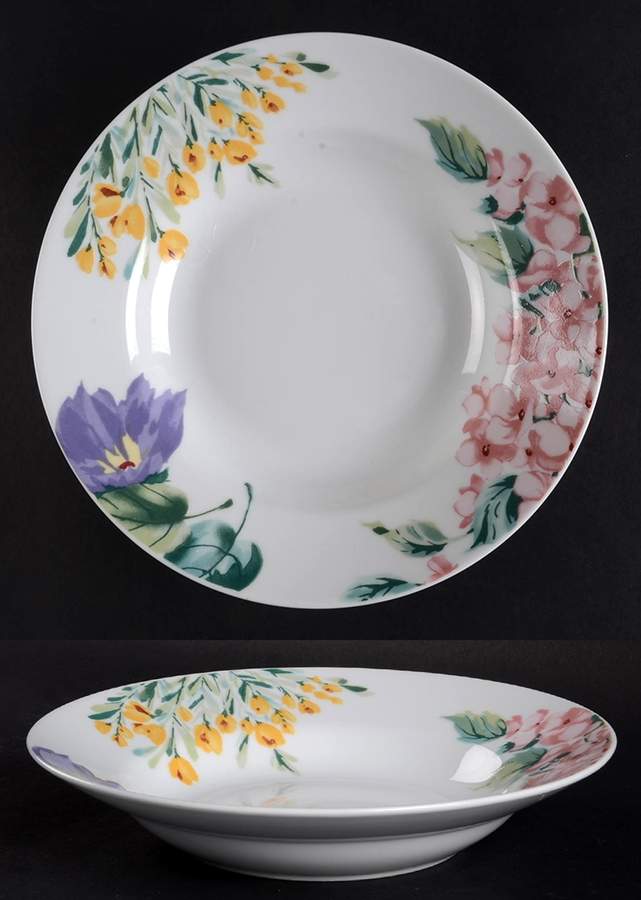 Belle Fleurs Rim Soup Bowl by Tabletops Unlimited-1