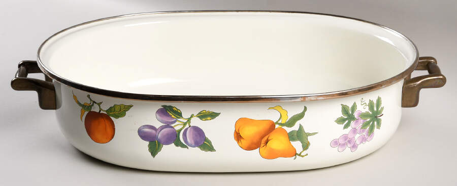 Essence Oval Metal Covered Roaster No Lid by Tabletops Unlimited-1