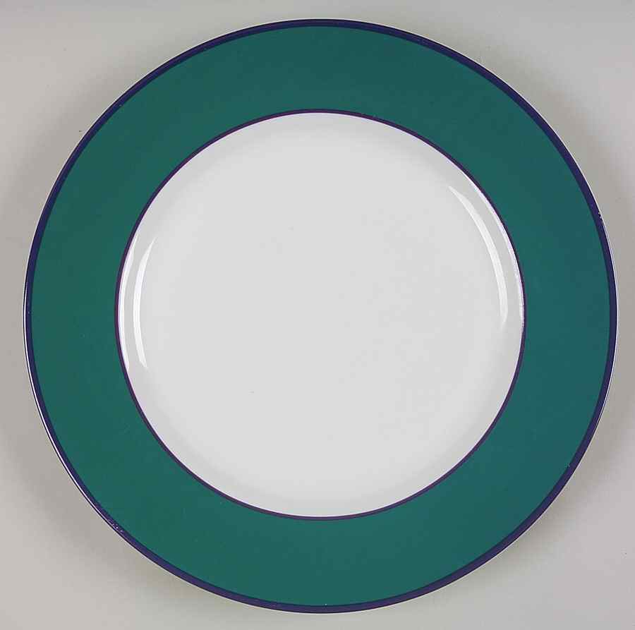 Duo Two Tone Green Dinner Plate by Ten Strawberry Street-1