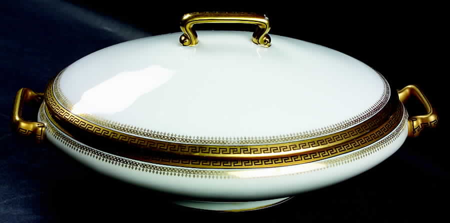 2680 Gold (Verge) Oval Covered Vegetable by Tressemanes & Vogt-1
