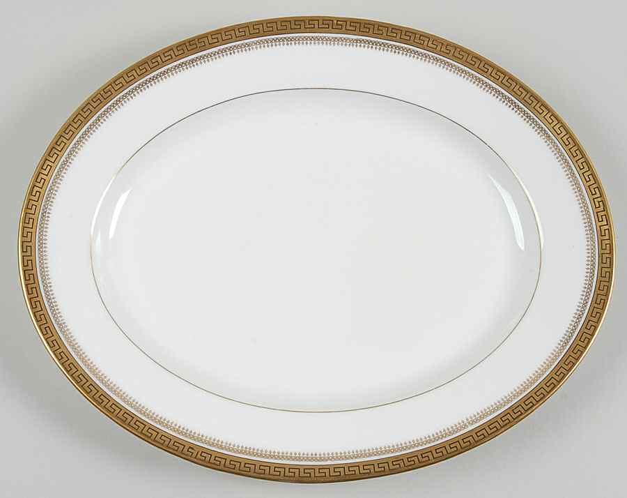 2680 Gold (Verge) 13" Oval Serving Platter by Tressemanes & Vogt-1