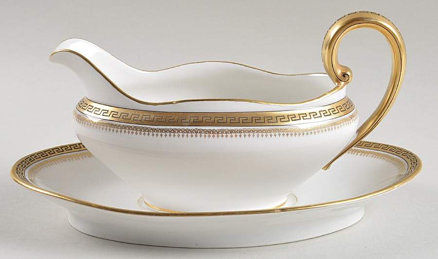 2680 Gold (Verge) Gravy Boat & Underplate by Tressemanes & Vogt-1