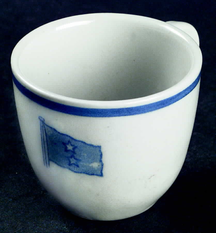 U S Navy Mess China Rear Admiral Flat Demitasse Cup by Tepco-1
