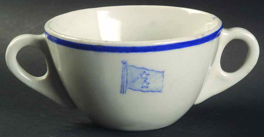 U S Navy Mess China Rear Admiral Flat Bouillon Cup by Tepco-1