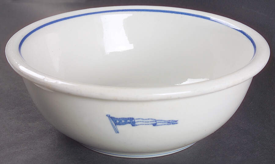 U S Navy Mess China Captain 9" Round Vegetable Bowl by Tepco-1