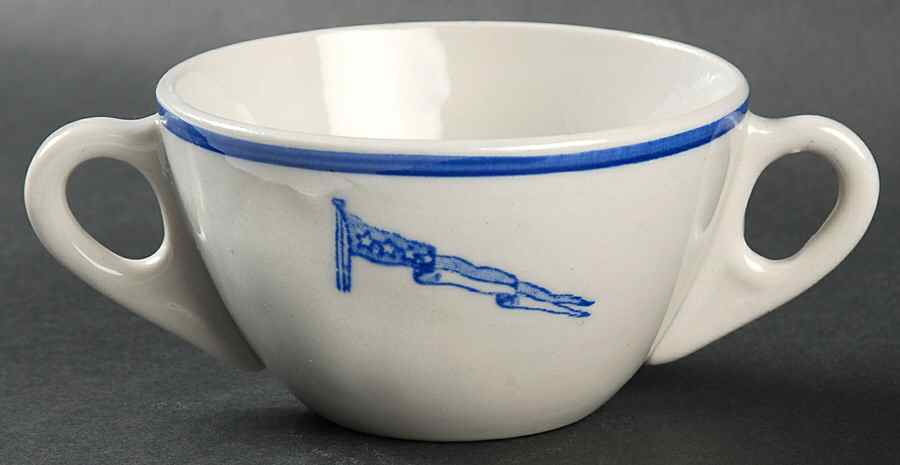 U S Navy Mess China Captain Flat Bouillon Cup by Tepco-1