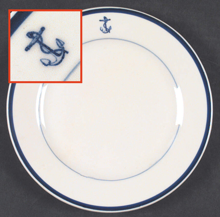 U S Navy Mess China Wardroom Officer Salad Plate by Tepco-1