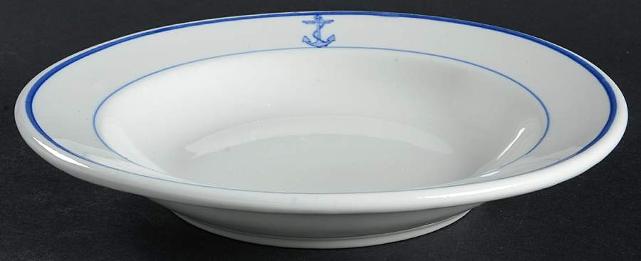 U S Navy Mess China Wardroom Officer Large Rim Soup Bowl by Tepco-1