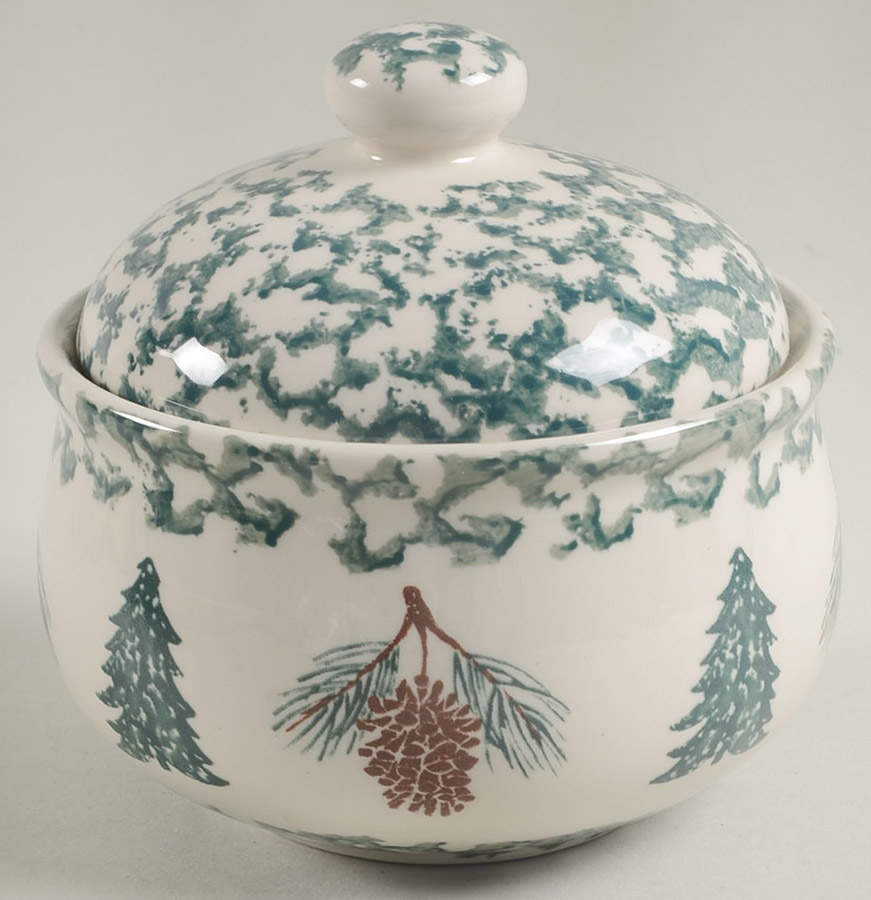 Pine Cone Sugar Bowl & Lid by Tienshan-1