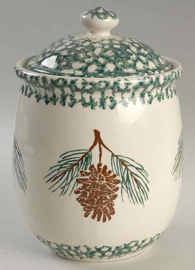 Pine Cone Medium Canister & Lid by Tienshan-1