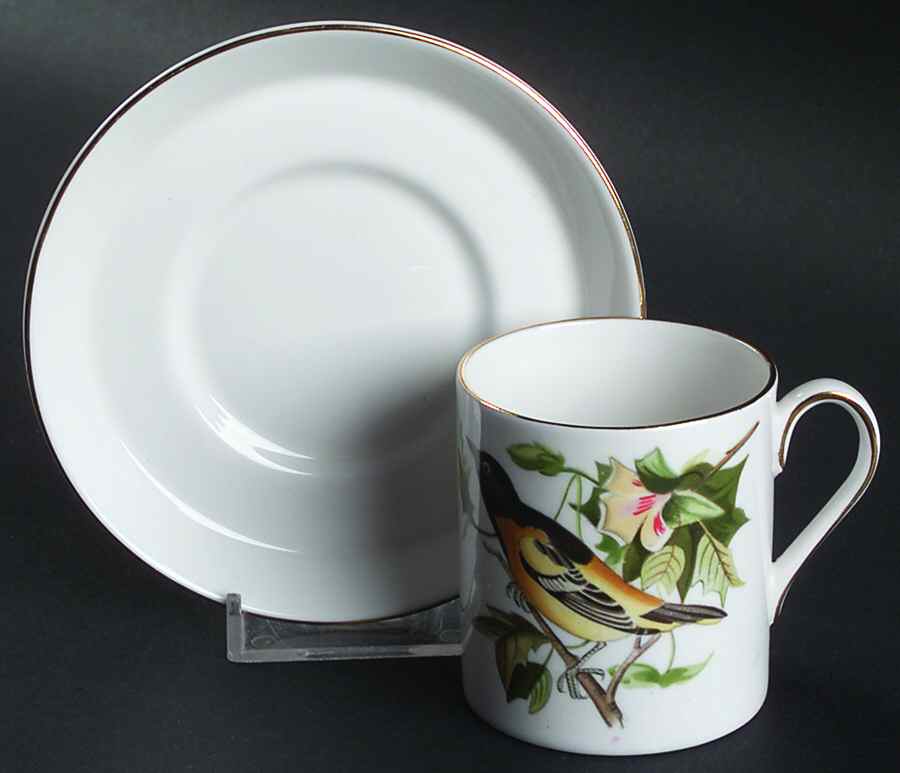 Audubon Birds Flat Demitasse Cup & Saucer Set by Tuscan - Royal Tuscan-1