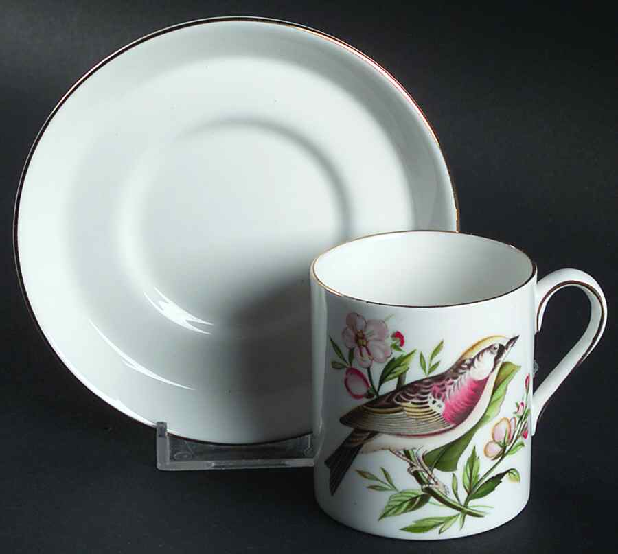 Audubon Birds Flat Demitasse Cup & Saucer Set by Tuscan - Royal Tuscan-1