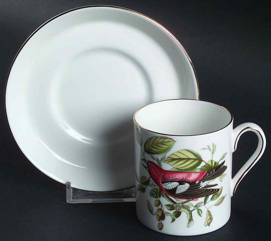Audubon Birds Flat Demitasse Cup & Saucer Set by Tuscan - Royal Tuscan-1