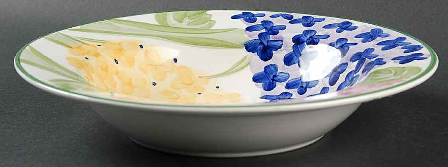 Hydrangea Garden Rim Soup Bowl by Tabletops Unlimited-1
