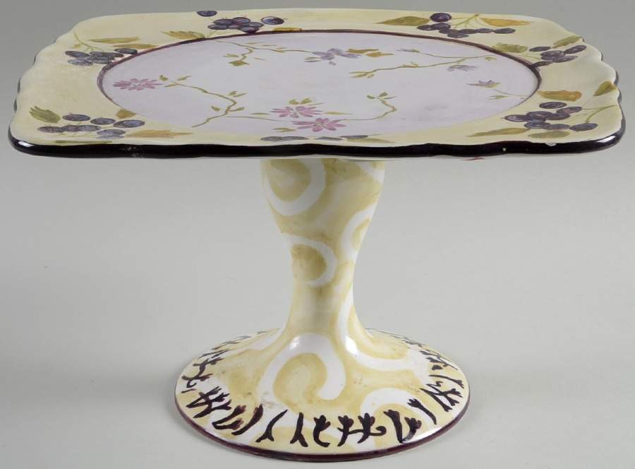 Sage Tea Footed Cake Plate by Tracy Porter-1