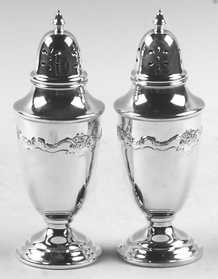 French Provincial (Sterling, 1948, Hollowware) Salt and Pepper Set by Towle Silver-1