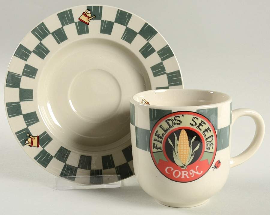 Farmers Market Flat Cup & Saucer Set by Tienshan-1