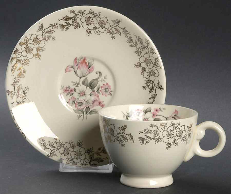 TST454 Footed Cup & Saucer Set by Taylor, Smith & Taylor (Ts&T)-1