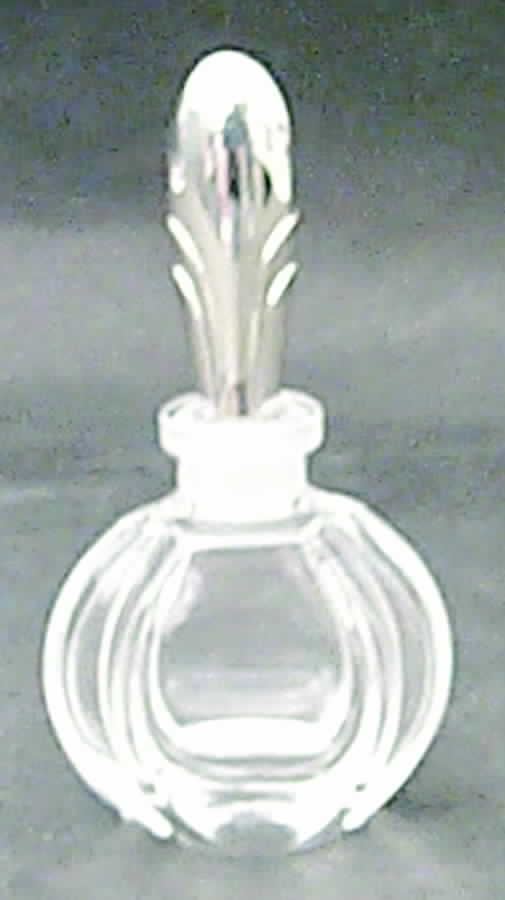 Silver Plumes (Sterling, 1939, Hollowware) Crystal Perfume Bottle with Sterling Stopper by Towle Silver-1