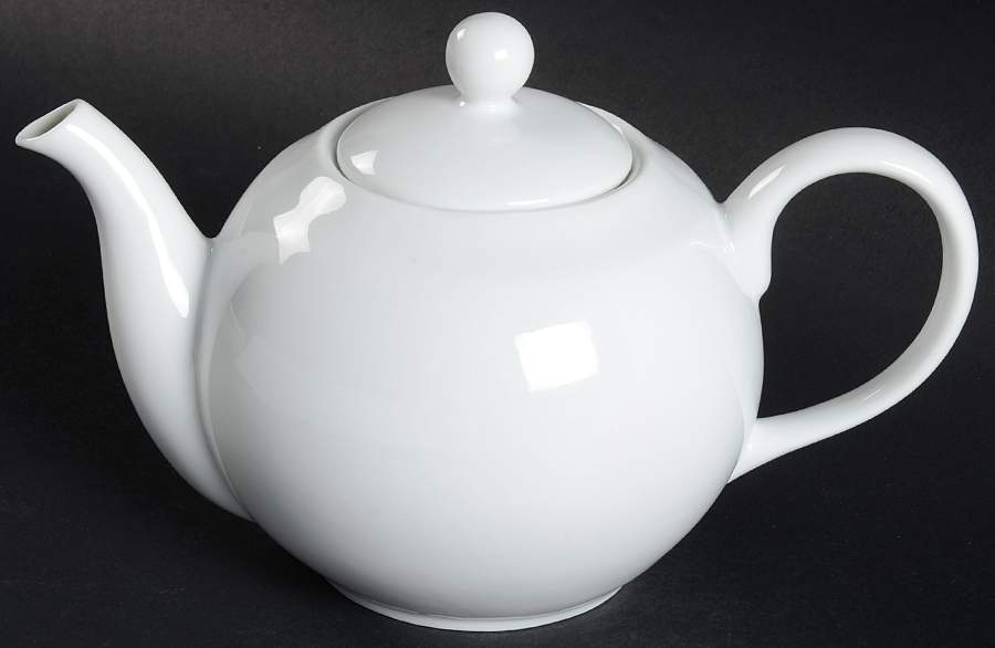 Royal White Teapot & Lid by Ten Strawberry Street-1