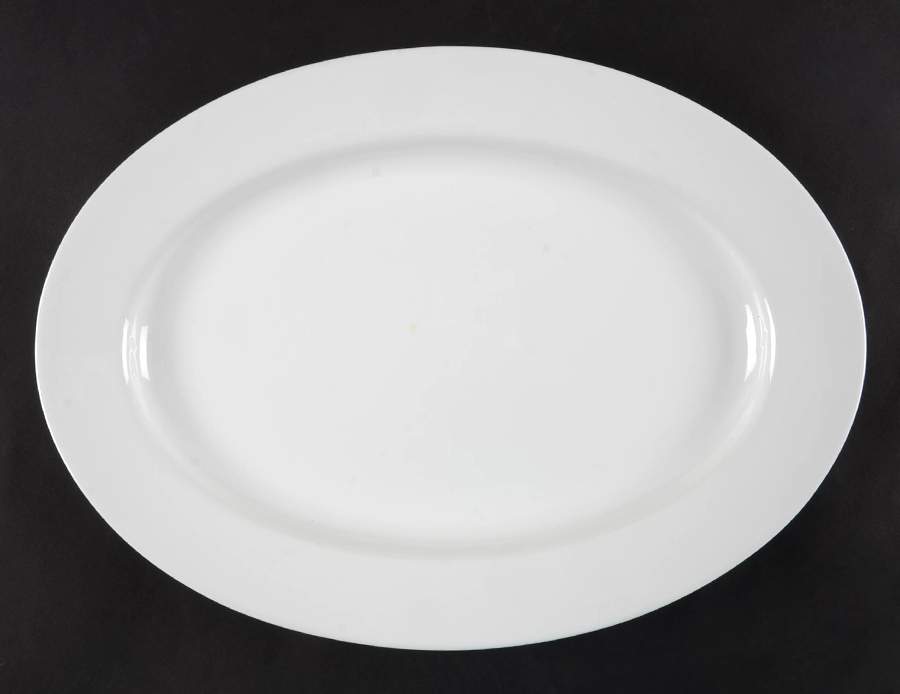 Royal White 14" Oval Serving Platter by Ten Strawberry Street-1