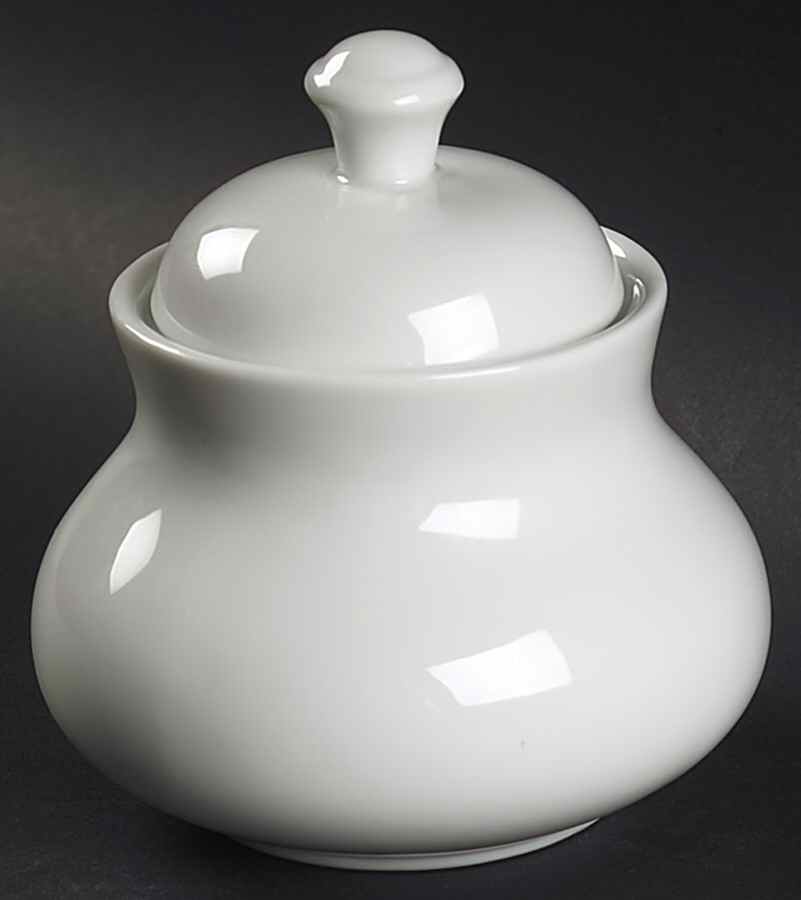 Royal White Sugar Bowl & Lid by Ten Strawberry Street-1