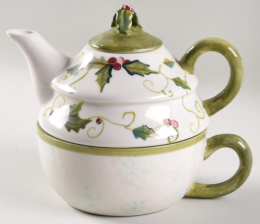 Sweet Tidings Individual Teapot & Lid with Cup by Tracy Porter-1