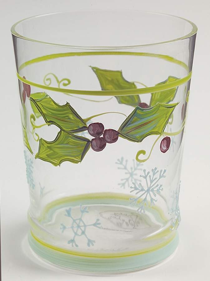 Sweet Tidings 16 Oz Handpainted Glassware Double Old Fashioned by Tracy Porter-1