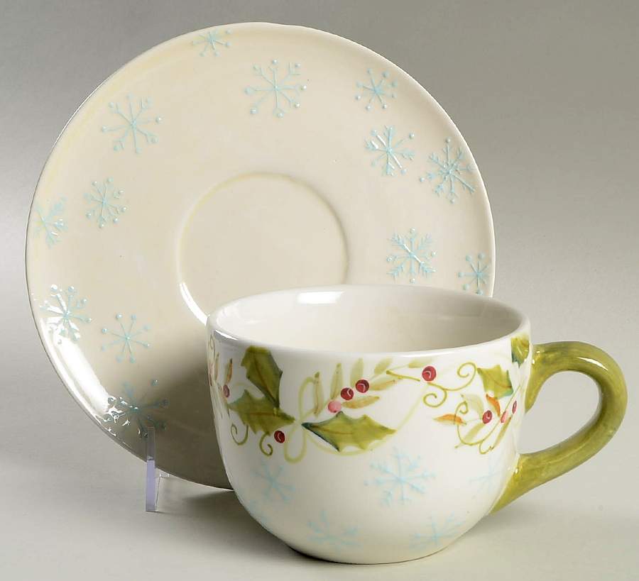 Sweet Tidings Breakfast Cup & Saucer Set by Tracy Porter-1