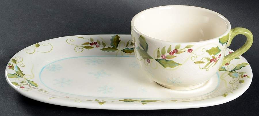 Sweet Tidings Snack Plate & Cup Set by Tracy Porter-1