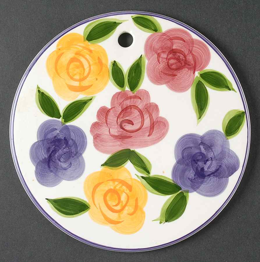 Flora Di Roma Rosa (Roses) Trivet by Tabletops Unlimited-1
