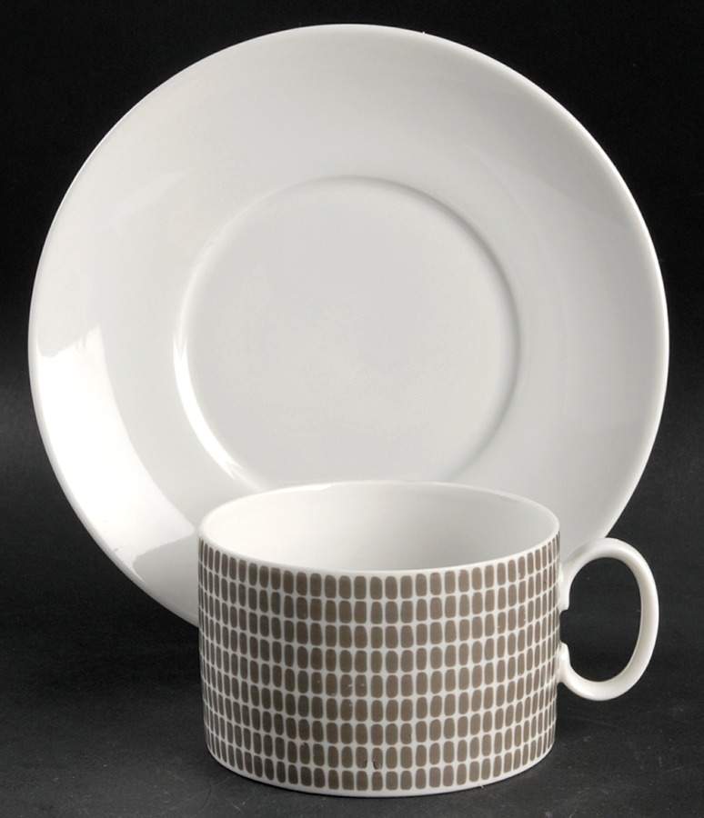 Onyx Grey Flat Cup & Saucer Set by Thomas-1