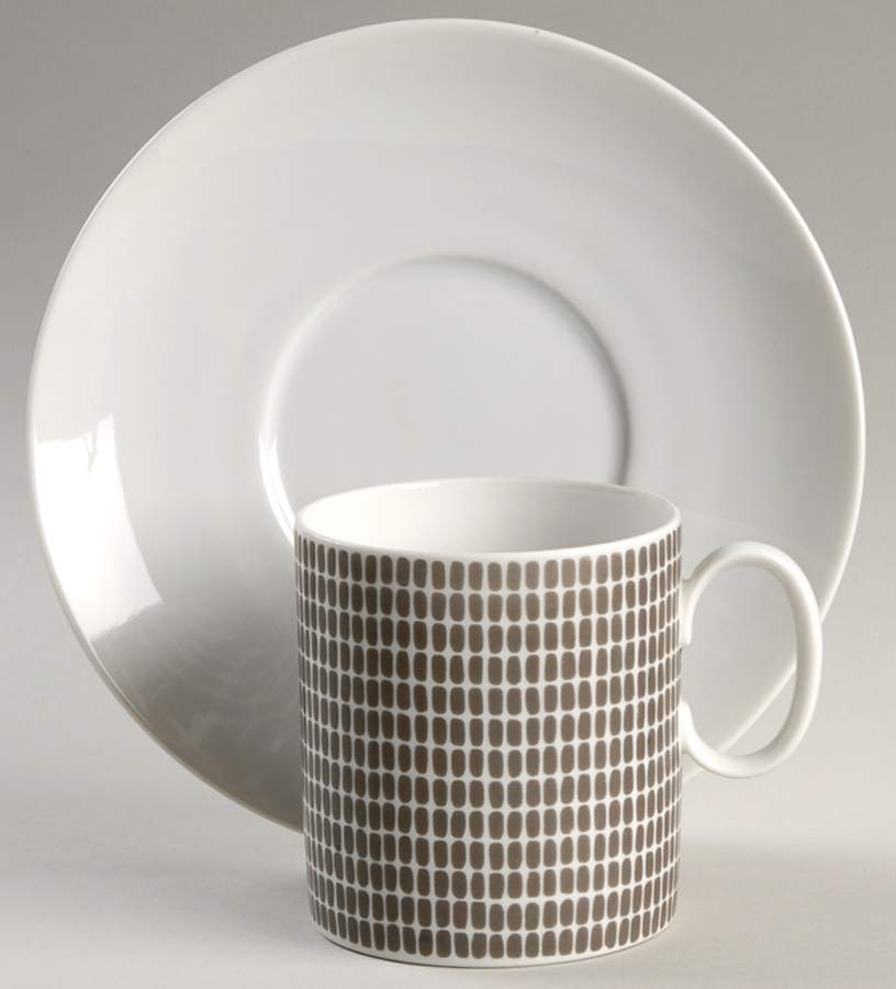 Onyx Grey Flat Demitasse Cup & Saucer Set by Thomas-1