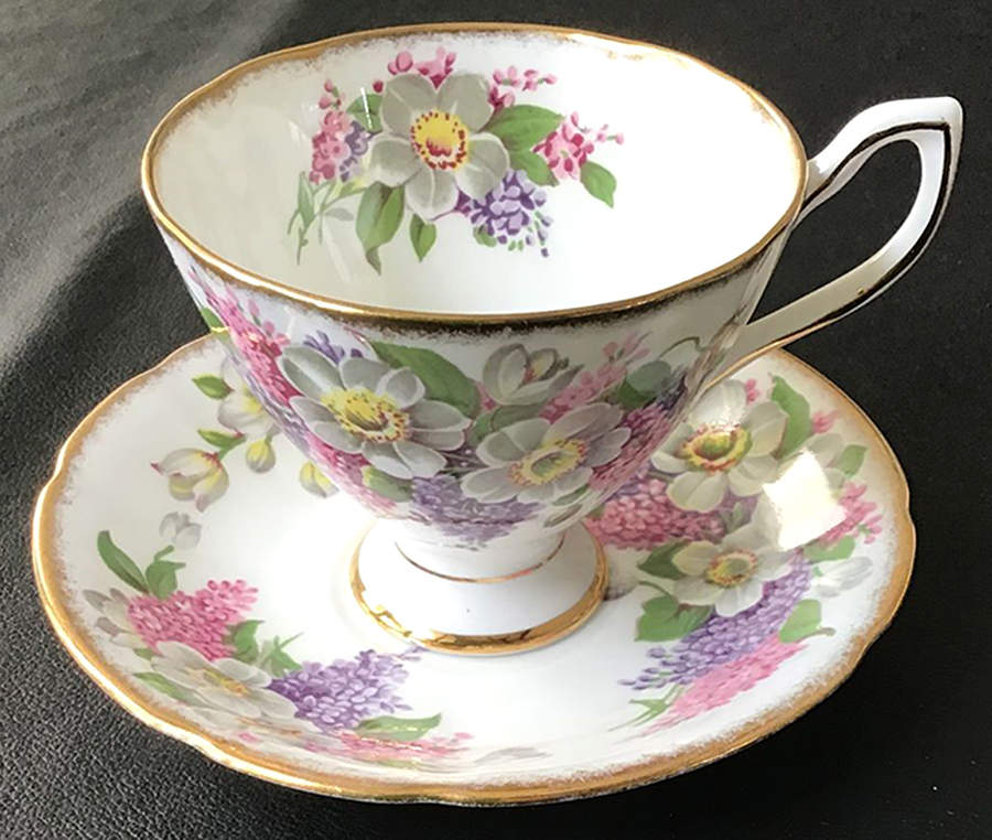 342 Footed Cup & Saucer Set by Taylor & Kent-1