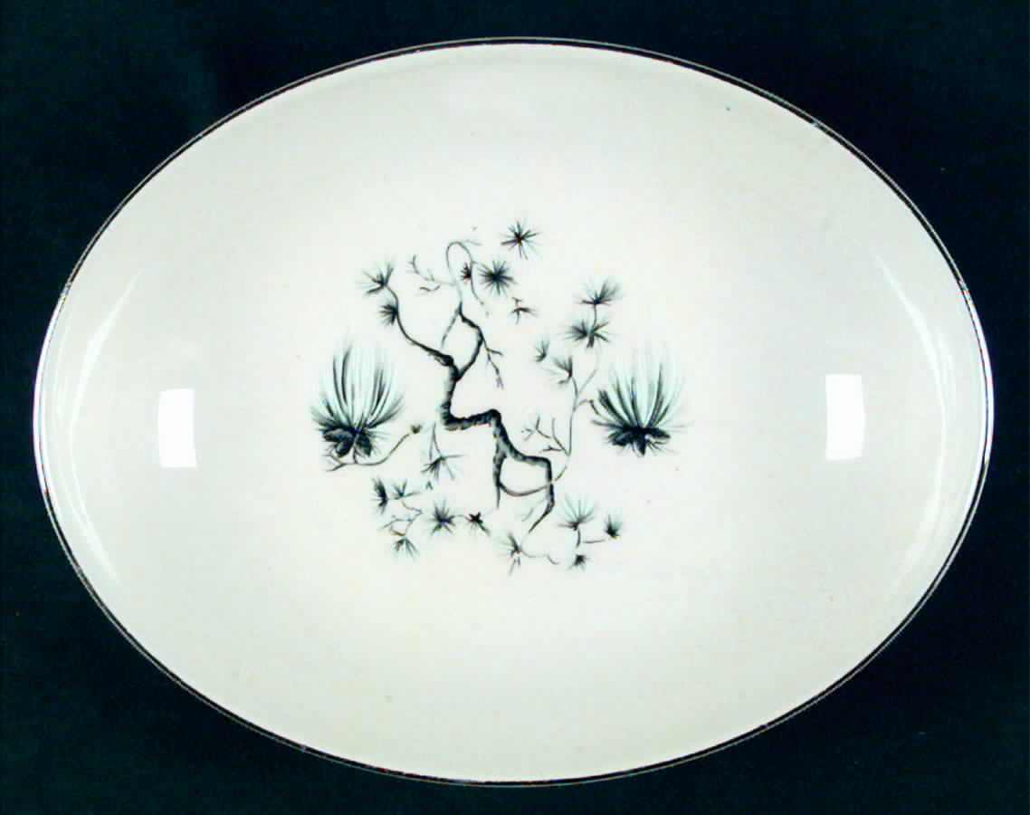 Dwarf Pine Cream 8" Oval Vegetable Bowl by Taylor, Smith & Taylor (Ts&T)-1