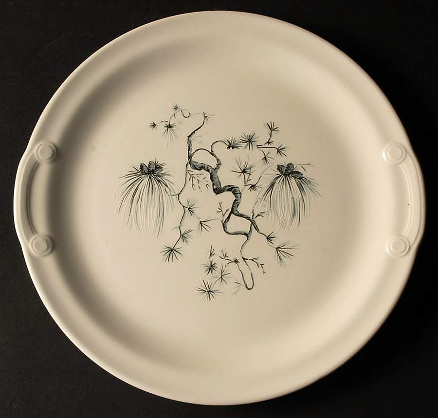 Dwarf Pine Cream Cake Plate by Taylor, Smith & Taylor (Ts&T)-1