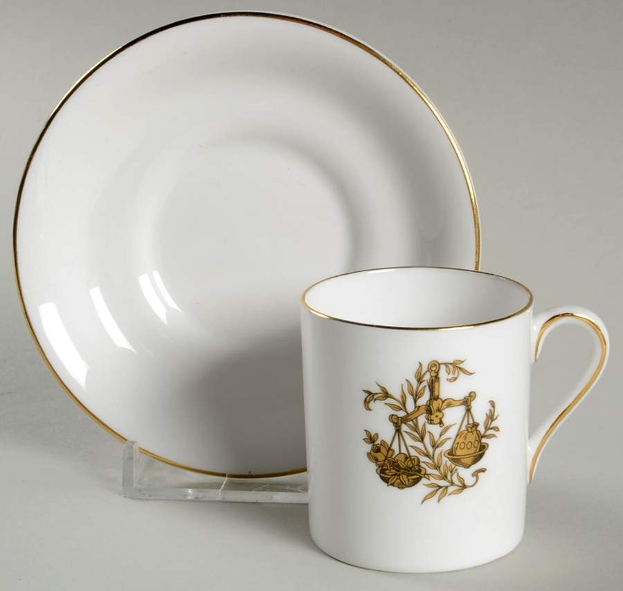 Zodiac Flat Demitasse Cup & Saucer Set by Tuscan - Royal Tuscan-1