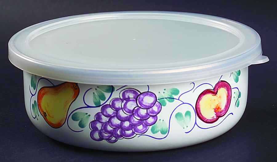 Fruttie 6 5/8" Metal Bowl W/Plastic Lid by Tabletops Unlimited-1