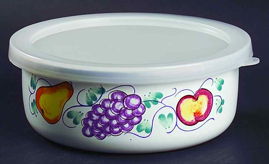 Fruttie Bowl-Metal 5 3/4" with Plastic Lid by Tabletops Unlimited-1