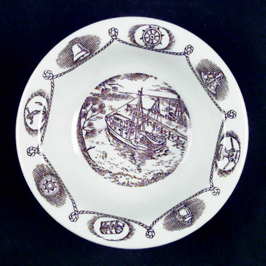 Trade Winds Brown (White Body) Rim Cereal Bowl by Tepco-1