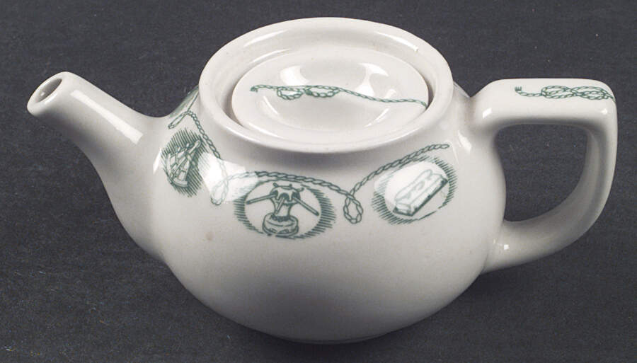 Trade Winds Green (White Body) Individual Teapot & Lid by Tepco-1