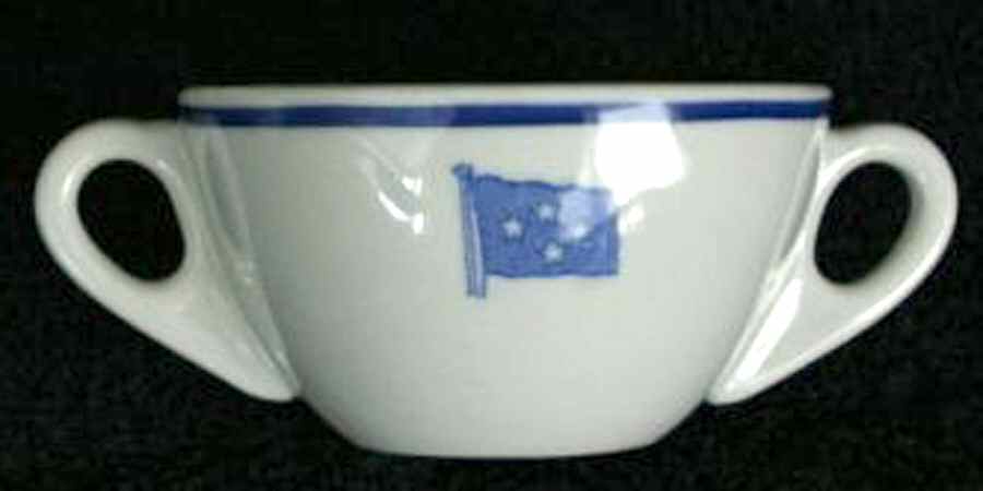 U S Navy Mess China Admiral Flat Bouillon Cup by Tepco-1