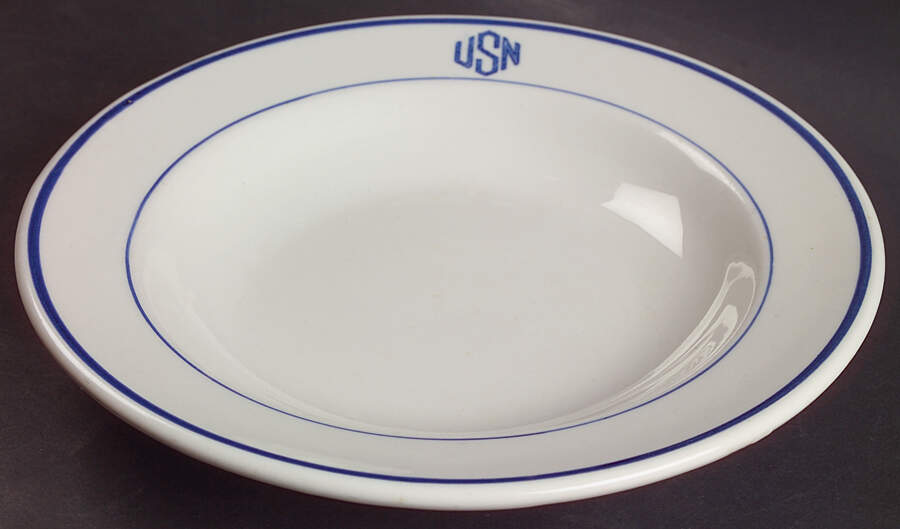 U S Navy Mess China Warrant Officer Rim Soup Bowl by Tepco-1