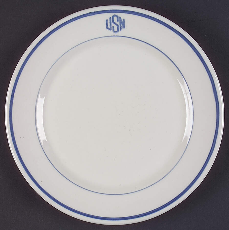 U S Navy Mess China Warrant Officer Luncheon Plate by Tepco-1