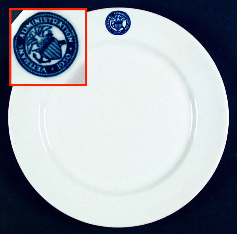 Veterans Administration Blue Luncheon Plate by Tepco-1