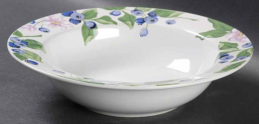 Blueberry Social Rim Soup Bowl by Tienshan-1