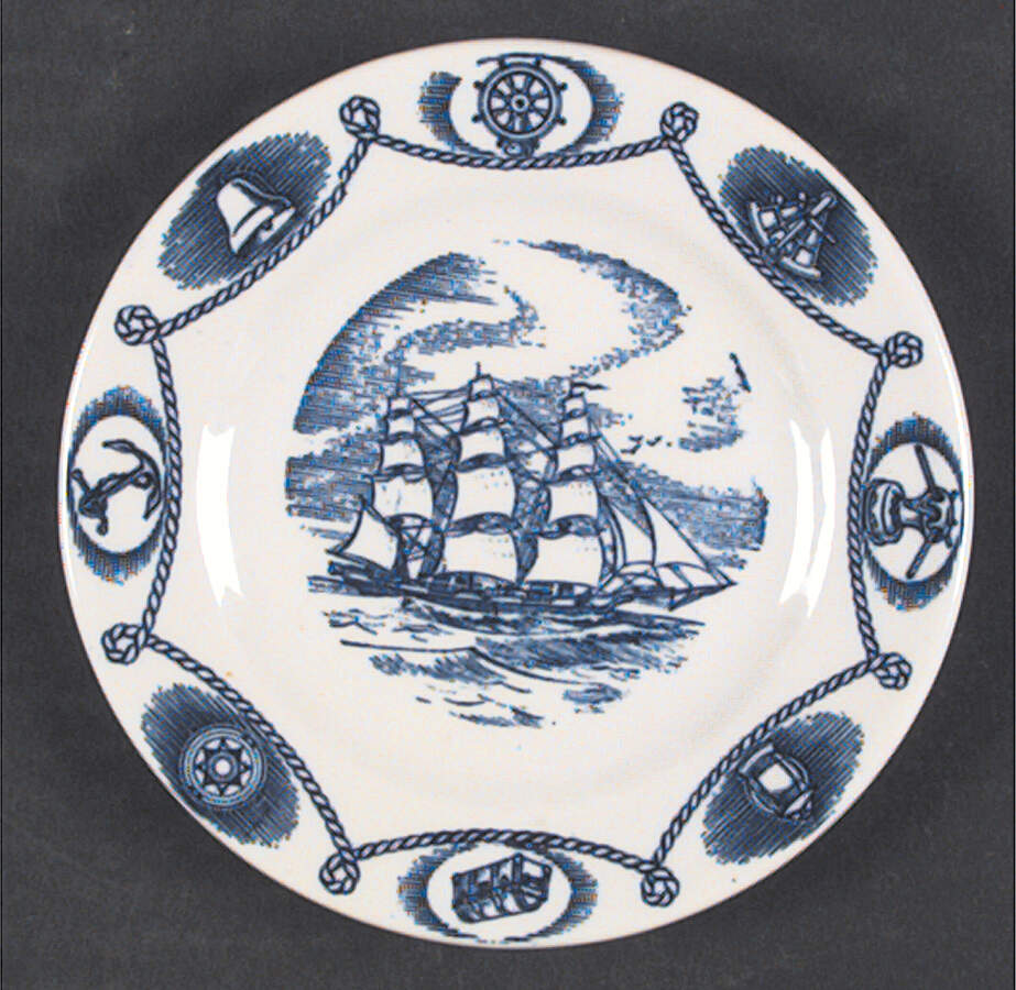 Trade Winds Cobalt Blue (White Body) Small Bread & Butter Plate by Tepco-1