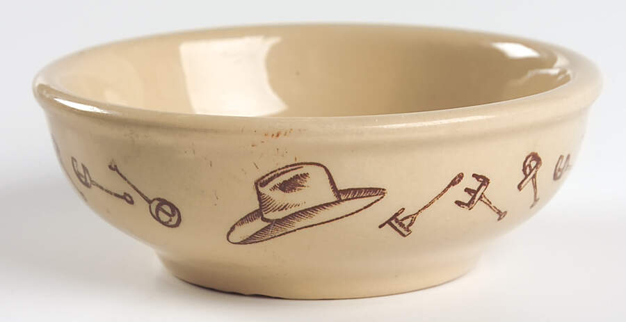 Branding Iron Bronco (Brown On Tan) Coupe Cereal Bowl by Tepco-1