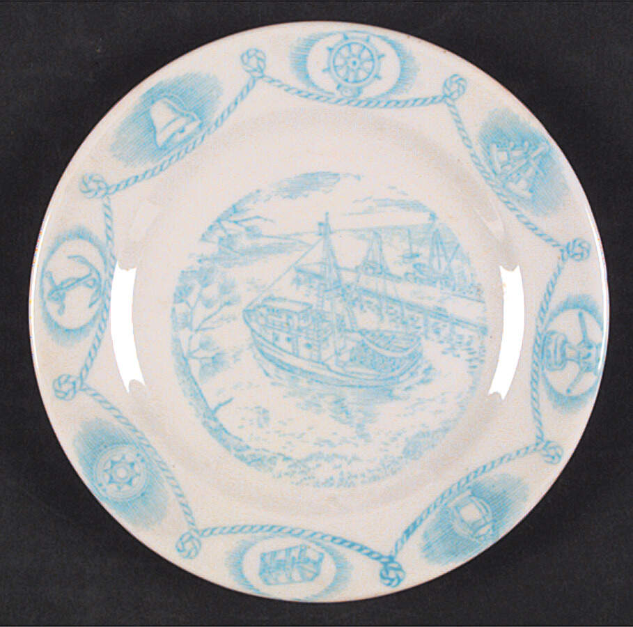 Trade Winds Light Blue (White Body) Bread & Butter Plate by Tepco-1
