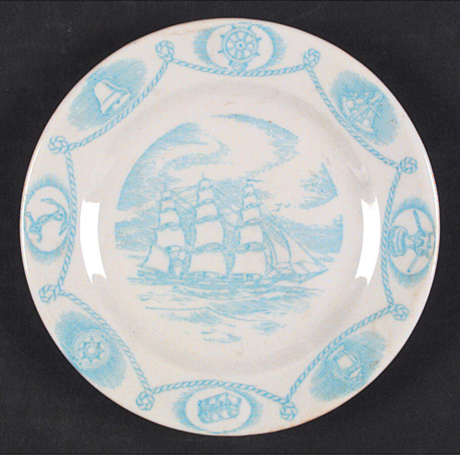 Trade Winds Light Blue (White Body) Bread & Butter Plate by Tepco-1